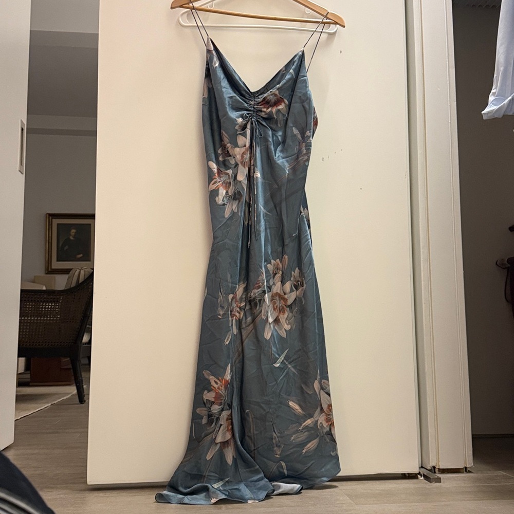 Floral Satin Slip Dress Allsaints